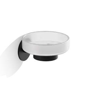 Decor Walther Basic Мыльница со стеклянной чашей, подвесная, цвет: черный матовый 0536060