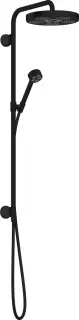 Axor One Душевая стойка с подключением: верхний душ 28 см, лейка EcoSmart, цвет: матовый черный 48790670