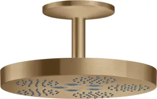Axor One Верхний душ 28,2 см, 1 вид струи, кронштейн потолочный 12 см, цвет: шлифованная бронза 48493140