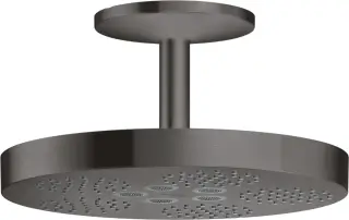 Axor One Верхний душ 28,2 см, 1 вид струи, кронштейн потолочный 12 см, цвет: шлифованный черный хром 48493340