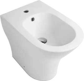 Kerasan Aquatech Биде напольное 55,5x33,5 см, с 1 отв. под смес., с переливом и креп., цвет: Bianco 372101*1