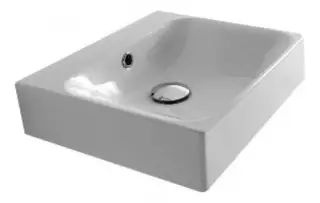 Kerasan Cento Раковина подвесная 40x35 см, без отверстия под смеситель, с переливом, цвет: Bianco 353901*0