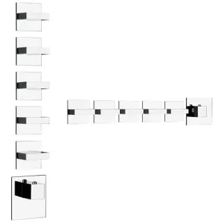 Gessi Rettangolo Термостат для душа встраиваемый на 5 потребителей, внешняя часть, цвет: chrome 43220#031
