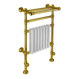 Margaroli Armonia 9-204 Полотенцесушитель водяной с полкой 62,5х97h (int 55) нижнее, цвет: gold 9204GON