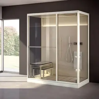 Effegibi Logica H Filo Сауна 214x250h217 см, пристенная L.H., цвет Stone LO 31 03 0002