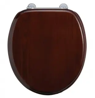 Burlington Regal Крышка-сиденье для унитаза, без микролифта, петли хром, цвет: красное дерево глянец S12