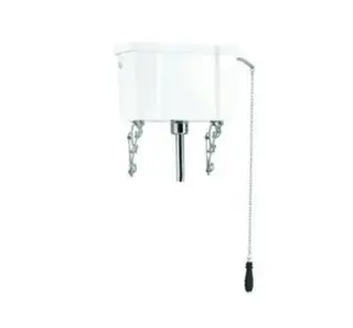 Burlington Classic Бачок слива высокий с механизмом и цепочкой, цвет: белый/черный глянцевый C28S BLA