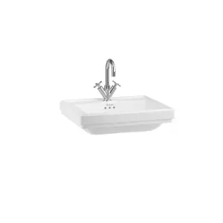 Burlington Riviera Раковина подвесная 65х47 см, перелив, без отв. под смеситель, цвет: белый глянец RIV2 NTH