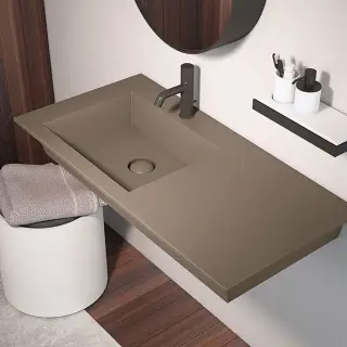 Cielo Era Раковина подвесная 60x46xh14 см, SX, с 1 отв., под смеситель, цвет: Fango ERLA60DXFN