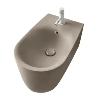 Kerasan Nolita Биде подвесное 55x35 см, с 1 отвер. под смес., с креп. и перел., цвет: Nocciola matt 532581*1