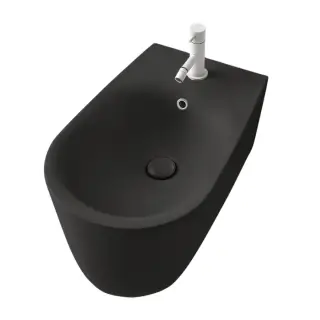 Kerasan Nolita Биде подвесное 55x35 см, с 1 отвер. под смеситель, с креп. и перел., цвет: Nero matt 532531*1