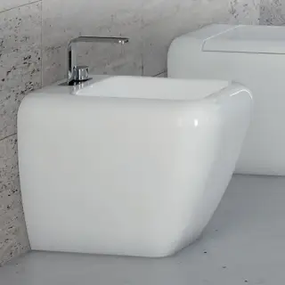 Cielo Shui Биде напольное 36х55хh43 см, с 1 отв, цвет: глянцевый белый SHBI