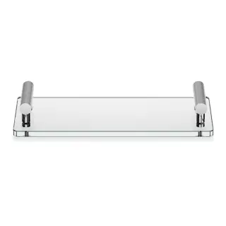 Decor Walther Club Tab Поднос с ручками, стеклянный, цвет хром прозрачное стекло 0856102