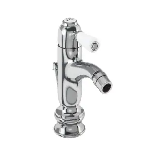 Burlington Regent Смеситель для биде на 1 отверстие, излив 8,7h см, цвет: хром/белый глянец CHR23
