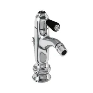 Burlington Regent Смеситель для биде на 1 отверстие, излив 8,7h см, цвет: хром/черный глянец CHR23 BLA