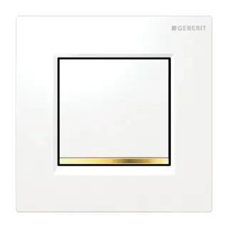 Geberit Sigma 30 Кнопка смыва для писсуара, пластик, цвет: белый матовый, полоска золото 116.017.KK.1