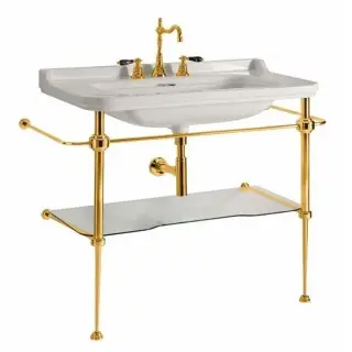 Kerasan Waldorf Консоль 100x55 см, под раковину на 100 см, со стеклянной полкой, цвет: Oro 9196K2oro