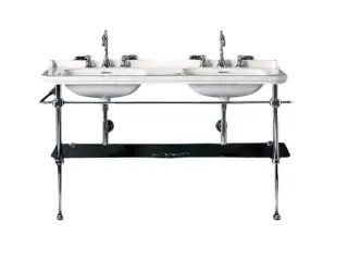 Kerasan Waldorf Консоль 150x55 см, под раковину на 150 см, со стеклянной полкой, цвет: Cromo 9195K1cr