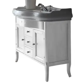 Kerasan Retro Тумба под раковину на 100см, напольная 100x54,5x75h см, с 2мя двер., цвет: Bianco matt 734730