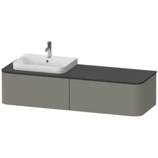 Duravit Happy D.2 Plus Тумба подвесная 354x160xh55 cм, SX, цвет stone grey satin matt HP4944L9292