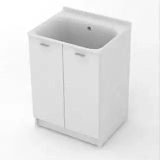 Kerasan Aquadom Тумба для постирочной 60x50x88h см, напольная, с рак. и сиф., цвет: Bianco matt 9166K3*0