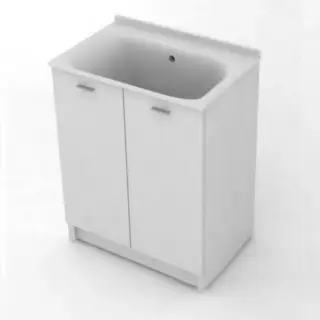 Kerasan Aquadom Тумба для постирочной 75x50x86h см, напольная, с рак. и сиф., цвет: Bianco matt 9164k3*0