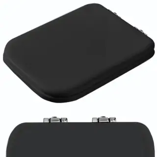 Kerasan Waldorf Крышка-сиденье для унитаза, с микролифтом, крепление хром, цвет: Nero lucido 418804