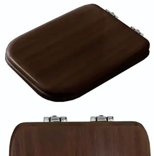 Kerasan Waldorf Крышка-сиденье для унитаза, с микролифтом, крепление хром, цвет: Noce massello 418840