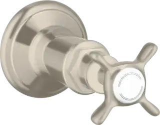 Axor Montreux Запорный вентиль с крестообразной рукояткой, внешняя часть, цвет: шлифованный никель 16871820