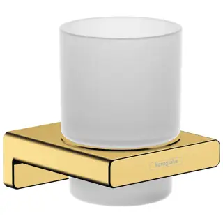 Hansgrohe AddStoris Стакан для зубных щеток подвесной, матовое стекло, латунь цвет: золото 41749990