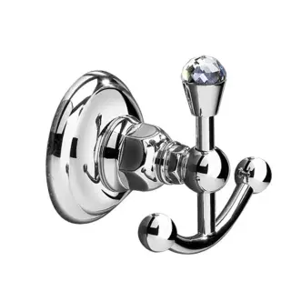 Nicolazzi Classica Lusso Крючок двойной, с кристаллом, цвет хром 1481CR34