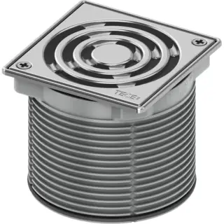 Tece Drainpoint S Декоративная решетка точечного трапа с монтаж. элементом 10х10 см, цвет: хром мат. 3660009