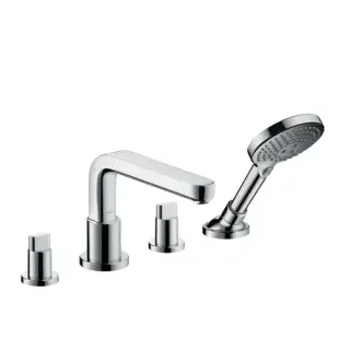 Hansgrohe Metris S Смеситель на борт ванны на 4 отв., с ручным душем, внешняя часть, цвет: хром 31447000