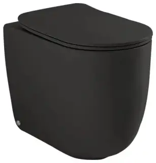 Kerasan Nolita Унитаз приставной 55x35 см безободковый, с креплением, без сиденья, цвет: Nero matt 531831