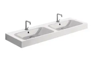 Kerasan Cento Раковина двойная 140x45 см подвесная, с 1 отверстием под смеситель, цвет: Bianco 353601*1