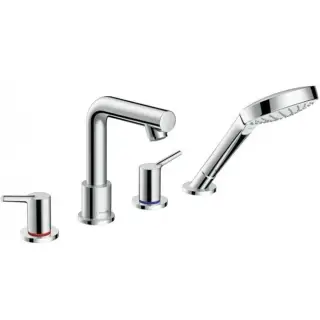 Hansgrohe Talis S Смеситель на борт ванны на 4 отверстия, с руч. душем, внешняя часть, цвет: хром 72418000