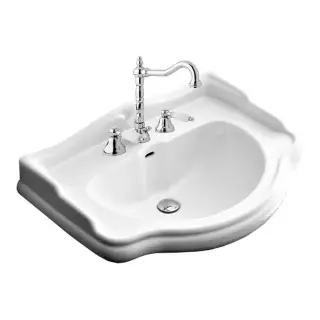 Kerasan Retro Раковина подвесная 55x46,5 см, с 3мя отвер. под смеситель и переливом, цвет: Bianco 104501*3