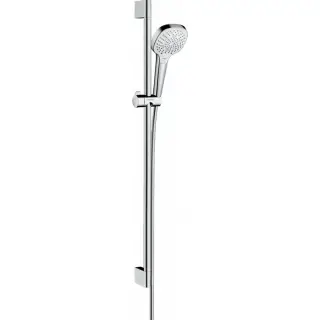 Hansgrohe Croma Select E Душевой гарнитур: лейка 3 режима Multi EcoSmart, штанга 96 см, белый/хром 26591400