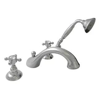 Nicolazzi Half Dome Crystal Смеситель на борт ванны с душем, излив 20 см, цвет хром 1404CR93