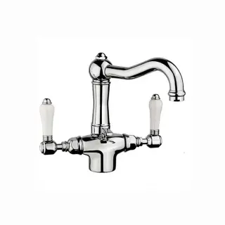 Nicolazzi Petit Mont Blanc Смеситель для раковины с 2мя ручками, излив 16,5 см, цвет хром 1432CR78