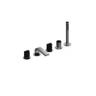 Fantini Venezia In Смеситель на борт ванны, 5 отв., излив 16 cм, цвет Matt Gun Metal PVD 29 P5 N565S