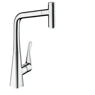 Hansgrohe Metris Select M71 Смеситель для кухонной мойки однорыч. 320, с выдв. изливом цвет: хром 73803000