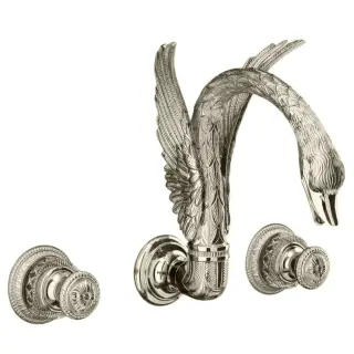 Devon&Devon Excelsior Swan Смеситель для раковины на 3 отв., цвет: блестящий никель EXC-SW133MNK