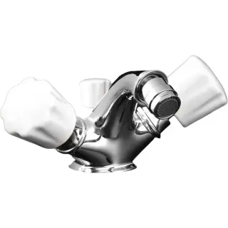 Devon&Devon Morris Смеситель для биде на 1 отв., ручки белые, цвет: хром DDMR320CR