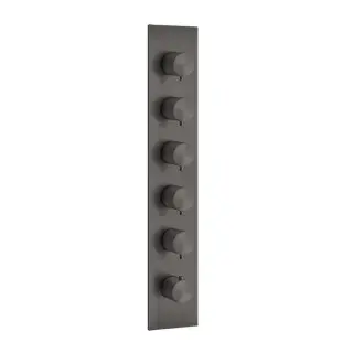 Gessi 316 Bath-Shower Термостат для ванны встраиваемый 5 потребителей, цвет: black metal brushed PVD 54520#707