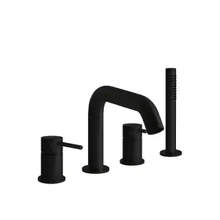 Gessi 316 Bath-Shower Смеситель на борт ванны, на 4 отв., с ручн. душем, цвет: matte black 54037#299