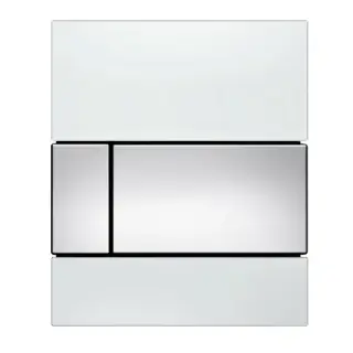 Tece Square Кнопка смыва для писсуара, стекло, цвет: белый/хром глянцевый 9242802