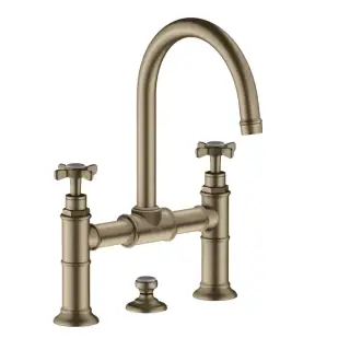 Axor Montreux Смеситель для раковины на 3 отверстие с донным клапаном, цвет: шлифованный никель 16510820