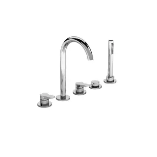 Fantini AL/23 Смеситель на борт ванны, 5 отв., излив 16 cм, цвет хром 26 02 B265