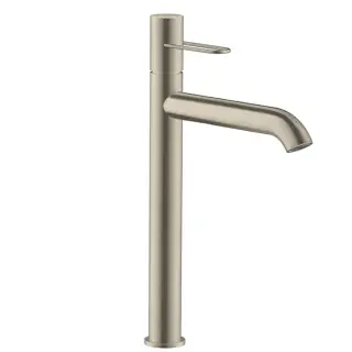 Axor Uno Смеситель для раковины высокий с донным клапаном на 1 отверстие, цвет: шлифованный никель 38034820